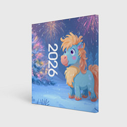 Картина квадратная Милая лошадка 2026