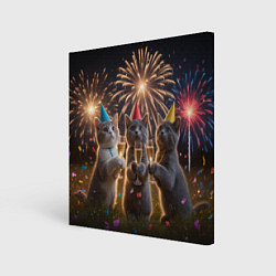 Картина квадратная Праздничные коты