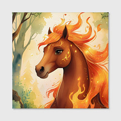 Холст квадратный Милая огненная лошадь, цвет: 3D-принт — фото 2