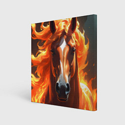 Холст квадратный Статная огненная лошадь, цвет: 3D-принт