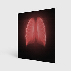 Картина квадратная Грудная клетка красная