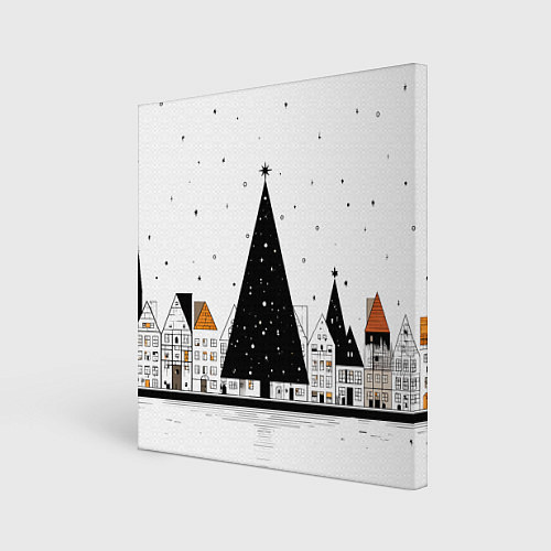 Картина квадратная Новый год - минимализм / 3D-принт – фото 1