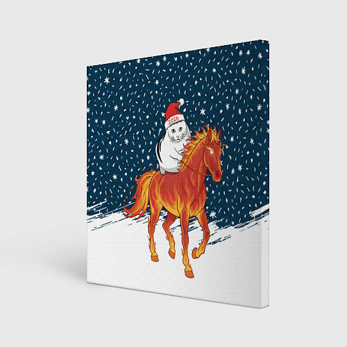 Картина квадратная Кот Бендер и огненный конь - 2026 / 3D-принт – фото 1