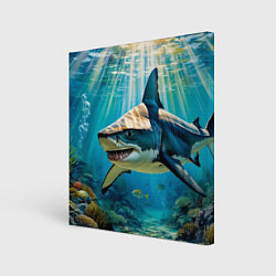 Холст квадратный Хищник кораллового рифа, цвет: 3D-принт