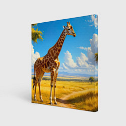 Картина квадратная Жираф в солнечной саванне