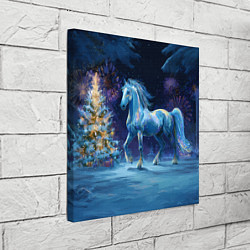 Холст квадратный Сияющая новогодняя лошадка, цвет: 3D-принт — фото 2