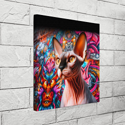 Холст квадратный Sphynx on a graffiti background, цвет: 3D-принт — фото 2