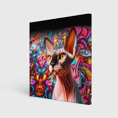 Картина квадратная Sphynx on a graffiti background / 3D-принт – фото 1