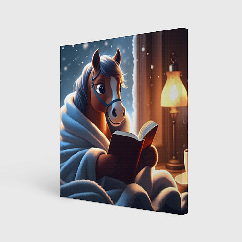 Картина квадратная Лошадка с книгой / 3D-принт – фото 1