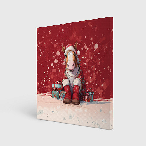Картина квадратная Лошадка в новогодних сапогах / 3D-принт – фото 1