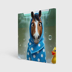 Холст квадратный Конь в полотенце, цвет: 3D-принт