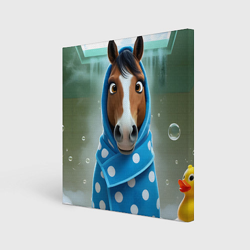 Картина квадратная Конь в полотенце / 3D-принт – фото 1