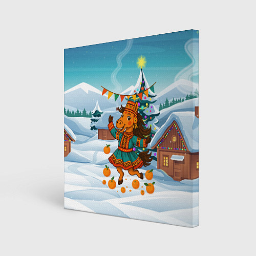 Картина квадратная Лошадь в национальном костюме / 3D-принт – фото 1