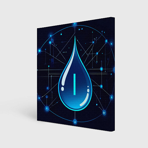 Картина квадратная Киберкапля группа крови I / 3D-принт – фото 1