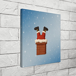 Холст квадратный Санта торчит из трубы, цвет: 3D-принт — фото 2