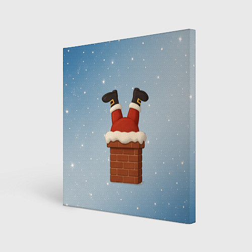 Картина квадратная Санта торчит из трубы / 3D-принт – фото 1