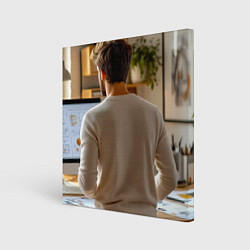 Картина квадратная Креативный процесс дизайнер за работой