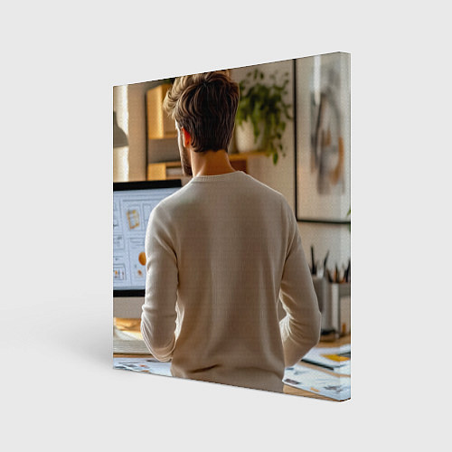 Картина квадратная Креативный процесс дизайнер за работой / 3D-принт – фото 1