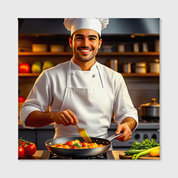 Холст квадратный Шеф-повар в деле, цвет: 3D-принт — фото 2