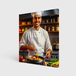 Картина квадратная Шеф-повар в деле