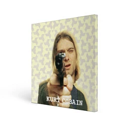 Картина квадратная Кобейн с пистолетом