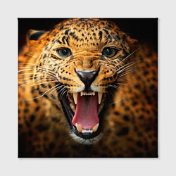 Холст квадратный Рык леопарда, цвет: 3D-принт — фото 2