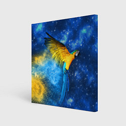 Холст квадратный Космический попугай, цвет: 3D-принт