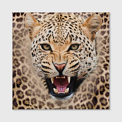 Холст квадратный Взгляд леопарда, цвет: 3D-принт — фото 2