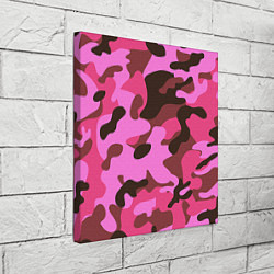 Холст квадратный Камуфляж: розовый/коричневый, цвет: 3D-принт — фото 2