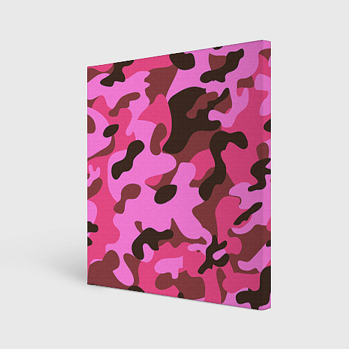 Картина квадратная Камуфляж: розовый/коричневый / 3D-принт – фото 1