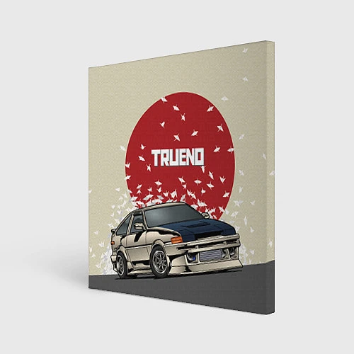 Картина квадратная Toyota Trueno ae86 / 3D-принт – фото 1