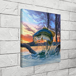 Холст квадратный Рыба над водой, цвет: 3D-принт — фото 2