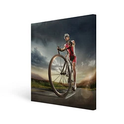 Картина квадратная Велогонщик