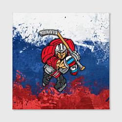 Холст квадратный Русский хоккеист, цвет: 3D-принт — фото 2