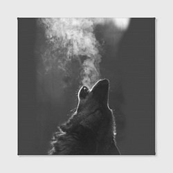 Холст квадратный Воющий волк, цвет: 3D-принт — фото 2