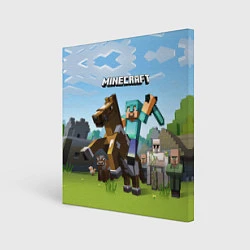 Холст квадратный Minecraft Rider, цвет: 3D-принт