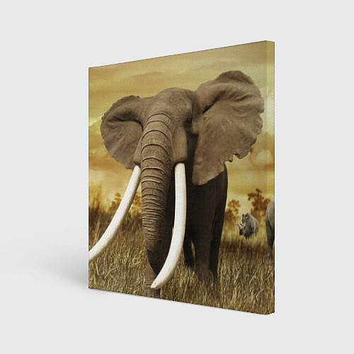 Картина квадратная Могучий слон / 3D-принт – фото 1