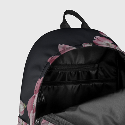 Рюкзак Цветы на черном фоне / 3D-принт – фото 4