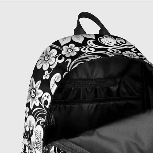 Рюкзак Хохлома черно-белая / 3D-принт – фото 4
