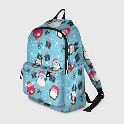 Рюкзак Новогодние Пингвины, цвет: 3D-принт