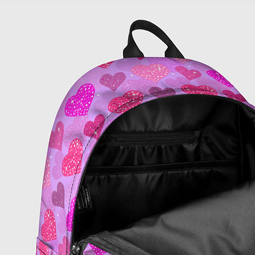 Рюкзак Розовые сердечки / 3D-принт – фото 4