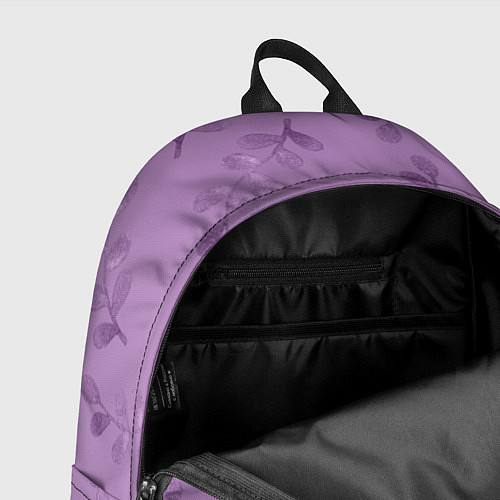 Рюкзак Листья на фиолетовом фоне / 3D-принт – фото 4