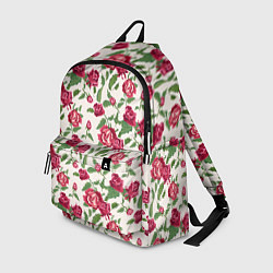 Рюкзак Узор из красных роз, цвет: 3D-принт