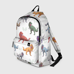 Рюкзак Разноцветные тираннозавры, цвет: 3D-принт