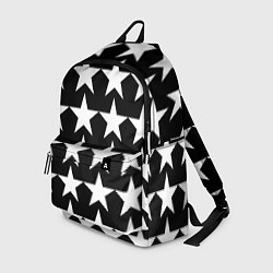 Рюкзак Белые звёзды на чёрном фоне, цвет: 3D-принт