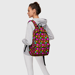 Рюкзак Сердечки разноцветные, цвет: 3D-принт — фото 2