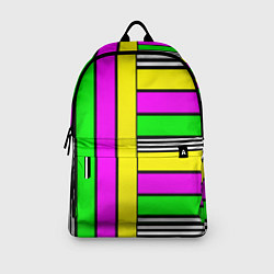 Рюкзак Полосатый неоновый модный узор, цвет: 3D-принт — фото 2