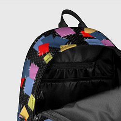 Рюкзак Заплатки на черном фоне, цвет: 3D-принт — фото 2