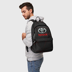 Рюкзак Toyota Тонкие линии неона, цвет: 3D-принт — фото 2