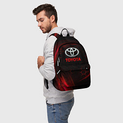 Рюкзак Toyota Неоновые соты, цвет: 3D-принт — фото 2